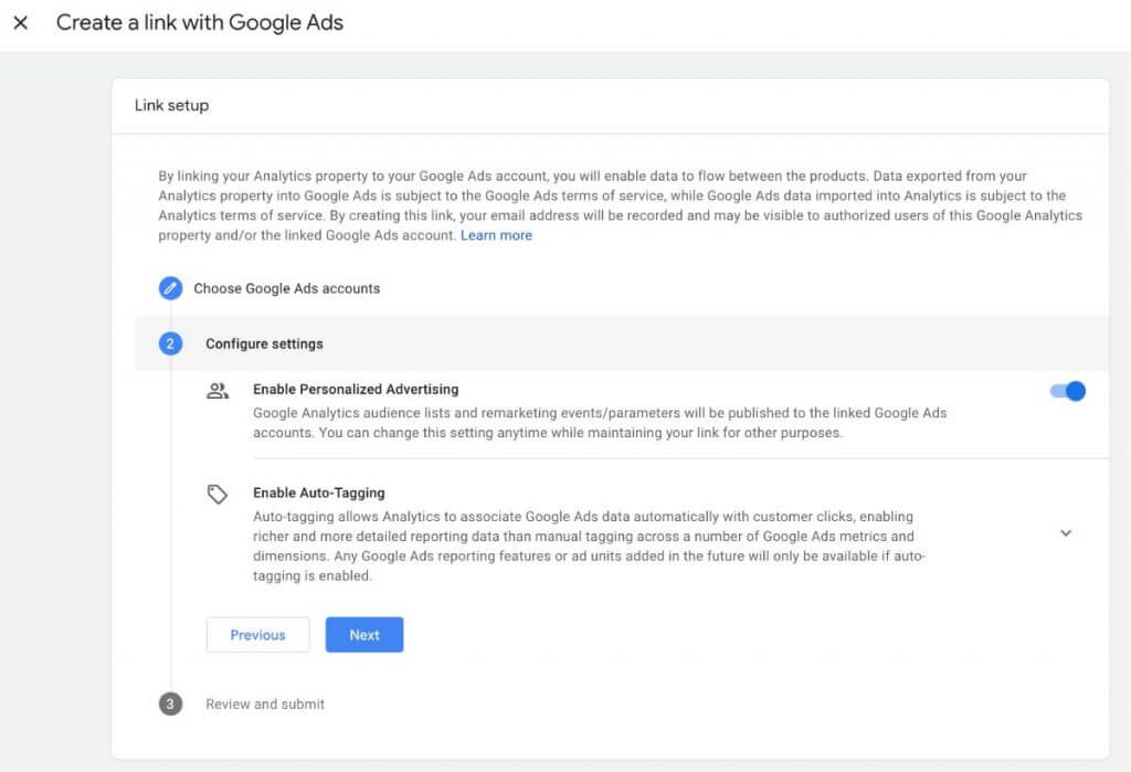 Google Analytics 4: Liên kết Google analytics 4 với Google Ads 3